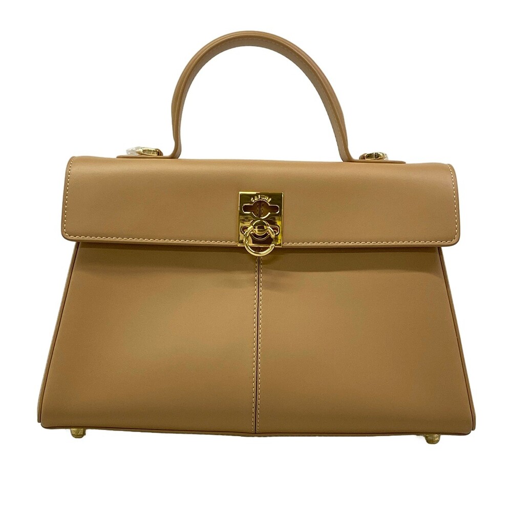 Cafune Stance Beige Leather Handbag #351590C71B